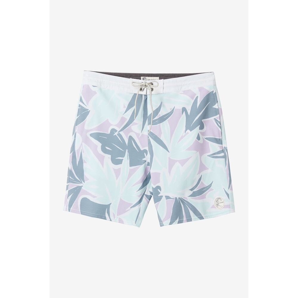 O'Neill Mens 18" Board Shorts Seafoam Floral Print Pastel Drawstring Size 34 NWT